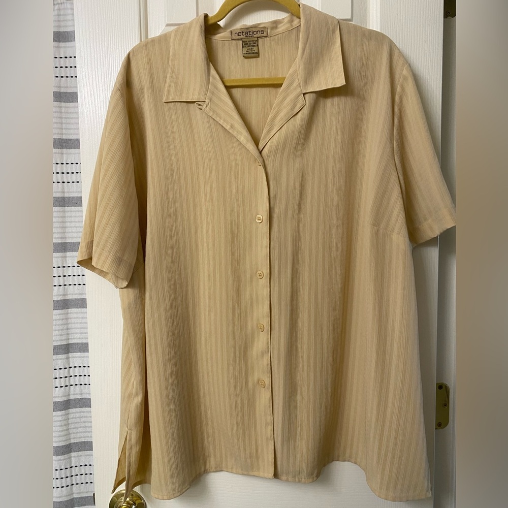 Notations Woman Short Sleeve Button-Up Blouse Size 3X